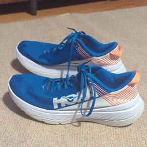 Hoka One One Carbon X ProFly Running Shoes White Dresden Blue - Men’s Size 10.5